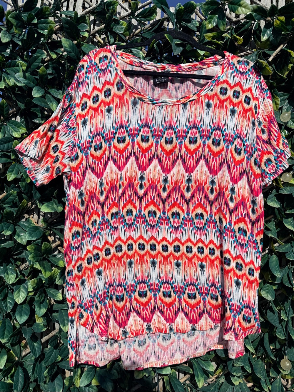 4/$25 • Bobeau Geometrical Print Short Sleeve Top